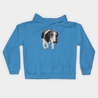 Cute dog with big eyes. Hound puppy. Kids Hoodie